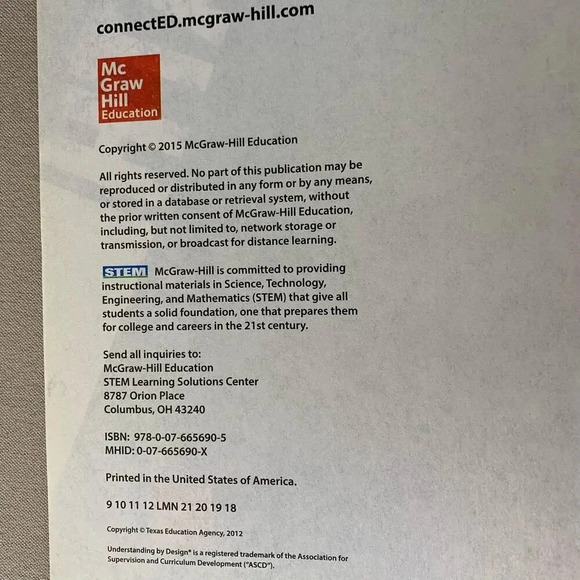 Glencoe TEKS Math Course 1 Vol. 2 Grade 6 McGraw Hill Education Paperback 2015 - Picture 5 of 11